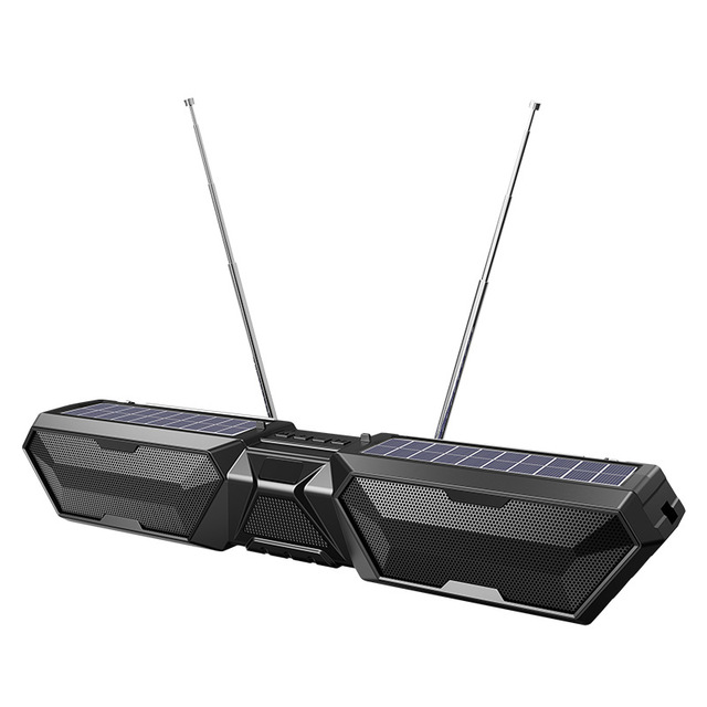 Solar Outdoor Bluetooth Speaker Soundbar Portable FM Radio Wireless Speaker