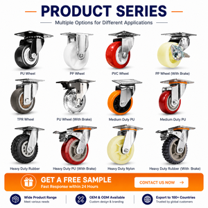 Roues <span class=keywords><strong>de</strong></span> chariot industrielles en caoutchouc <span class=keywords><strong>de</strong></span> 4 pouces (100 mm) pour établi, roulettes à blocage central, roulettes robustes avec freins - Product Image 4