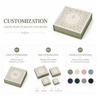 Boîte à bijoux en carton rigide avec impression florale de luxe, couleur vert sauge, forme de livre, fermeture magnétique, logo personnalisé