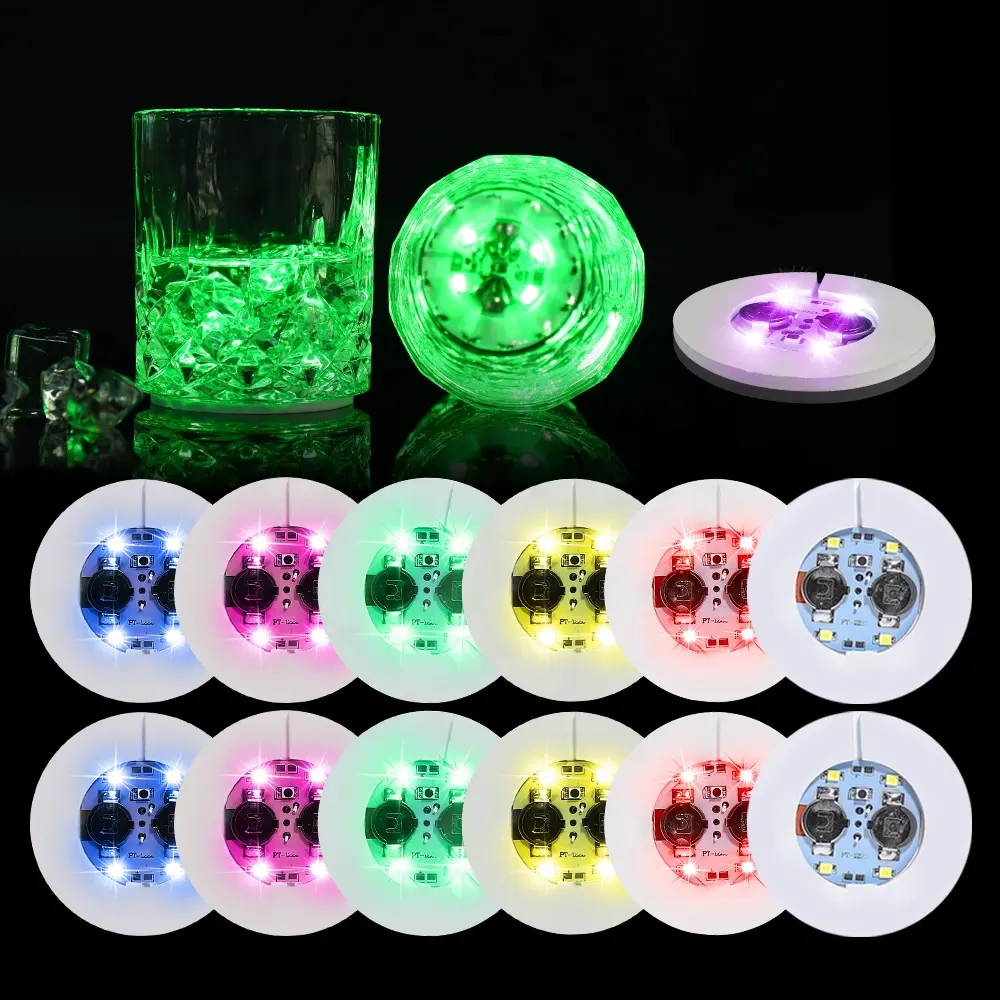 Accessori Rave portabicchieri a LED luci sottobicchieri luce luminescente Cup Pad EVA Cup Mat per Drink Coaster accessori