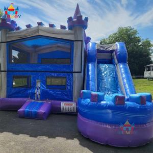 Château gonflable de nouvelle conception Purple Palace avec toboggan aquatique, location pour fêtes, à vendre WINWAYTOYS 5x4m PVC, capacité 5-10 personnes - Product Image 5
