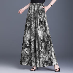 Pantalones Culottes <span class=keywords><strong>de</strong></span> Pierna Ancha <span class=keywords><strong>de</strong></span> Seda Helada con Rayas Tie-Dye, Cintura Alta, Holgados y Estilizadores, para Mujer, Verano 2026, Estilo Casual y <span class=keywords><strong>de</strong></span> Gran Caída - Product Image 2