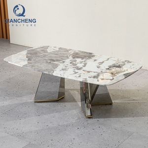 QIANCHENG Sofa Cạnh Đá Cẩm Thạch Sống Sản Xuất Bàn Cuối Trà Điểm Nhấn Kiểu Bắc Âu Bàn Cà Phê Bạc Nhân Đôi Thổ Nhĩ Kỳ - Product Image 1