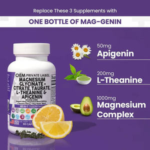 OEM 500 mg Capsules de glycinate de magnésium à absorption rapide pour le sommeil, la santé musculaire, osseuse et cardiaque – Complément de santé - Product Image 4