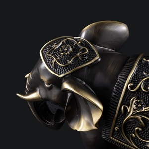 New Chinese-style creative high-end brass handicraft <b>elephant</b> <b>decorative</b> piece, lucky charm home wine cabinet sample room soft d - Product Image 2