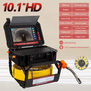 512HZ Self-leveling 8GB Video Recording Drain Sewer Inspection Camera Endoscope Pipe Inspection Camera With Counter Met