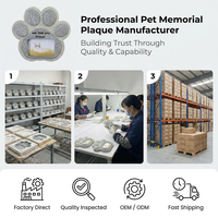 Pierre commémorative pour animaux de compagnie, cadre photo empreinte de patte, plaque de marquage funéraire en résine pour jardin, ornement souvenir personnalisé pour chien et chat