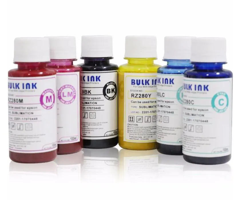 100ml sublimation ink for inkjet printer,black/magenta/yellow/cyan/light cyan/light magenta