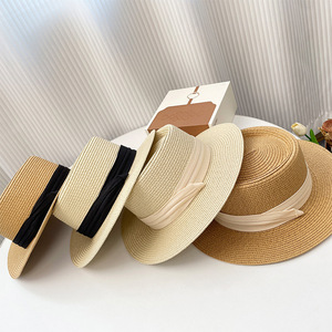 Chapeau haut de forme en fourrure style bohème chic avec large bord, fleur et nœud papillon pour l'été, la plage, le jardin, les pique-niques et les activités de plein air - Product Image 5