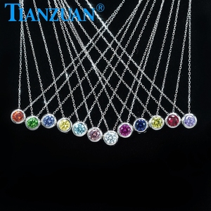 12 pendentifs en <span class=keywords><strong>pierre</strong></span> <span class=keywords><strong>de</strong></span> naissance forme ronde <span class=keywords><strong>couleur</strong></span> fantaisie CZ 12 <span class=keywords><strong>mois</strong></span> mode bijoux pendentif collier pour cadeau - Product Image 4