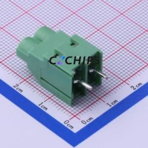 DB910-6.35-2P-GN-P Screw Terminal Block Through hole Component (THT),P=6.35mm Connector 1x2P 6.35mm Green Through Hole - Product Image 2