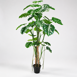 Lifelike Potted Artificial Monstera Deliciosa Realistic Faux Split <b>Leaf</b> Tropical Plant for Indoor Home Office <b>Decor</b> - Product Image 1