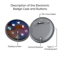 Botón Inteligente Dinámico con Pantalla Táctil HD de 1.85 Pulgadas, Programable por Bluetooth, para Uso en Interiores y Exteriores, Ideal para Promociones en Aeropuertos
