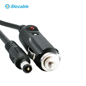 Slocable High Quality 12V Car Charger Car Cigarette Lighter Male Plug to 5.5x2.1mm DC Power Cable