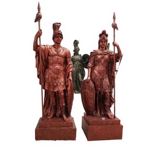 Statue de soldats en bronze antique moderne, moulée, pour le Nouvel An chinois, décoration paysagère extérieure pour place, jardin, rue, entrée de maison, en métal - Product Image 4