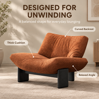 Fauteuil design moderne noir en bois massif, structure modulaire, avec coussin, pour salon et appartement