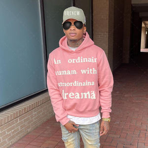 Sifot Wholesale Oem Street Wear Vintage Heavyweight Oversized Custom Logo <b>Zip</b> Collar Fleece French Terry <b>Men</b> Puff Print <b>Hoodies</b> - Product Image 4