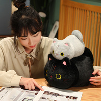 Peluche chaton super douce et mignonne, grande taille, pour bébés, coussin de sommeil confortable pour filles