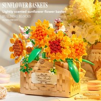 Blocs de construction en plastique ABS Animaux et nature Bouquet de fleurs Jouet éducatif pour les enfants de 14 ans et plus Ensemble en boîte 500-1300 pièces
