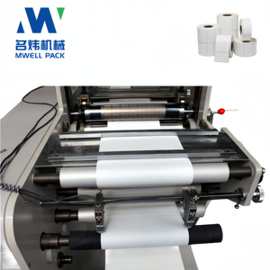 Máy in flexo tự động dán nhãn với chức năng cán màng + cắt khuôn quay + cắt cuộn + tạo tờ/ ly giấy/ nhãn dán màng - Product Image 5