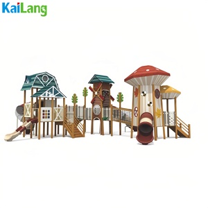 Toboggan et moulin à vent combinés en bois <span class=keywords><strong>KAILANG</strong></span> KLM18301 de haute qualité pour aire de jeux extérieure pour enfants, capacité supérieure à 100 kg, pour 5 à 10 enfants - Product Image 1