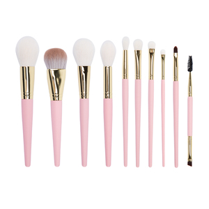 Set de Brochas de Maquillaje Veganas Color Rosa con Tubo Dorado, Brochas de Ojos de Lujo con Brillantes, Kit de Brochas Cosméticas - Product Image 2