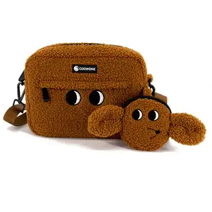 Teddy Dog Walking Bag Crossbody Pouch With Poo Bag Dispenser Dog Walking Treat Crossbody Bag