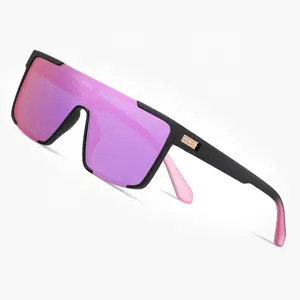 2023 Latest Big Frame One Piece Sunglasses Custom TR90 Square Mirror Men and Women Polarized Sunglasses