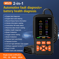 Escáner de Diagnóstico OBD2 M525 para Borrar Códigos de Error de Automóviles, Pantalla LED, Soporte Multi-idioma, Universal, Eléctrico, Inglés, 1 Año
