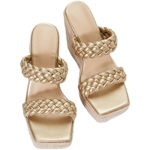 Nouvelles sandales plates tissées respirantes à talons hauts pour femmes 2022, idéales pour l'été, avec fonctionnalités d'augmentation de la taille et antidérapantes - Product Image 5
