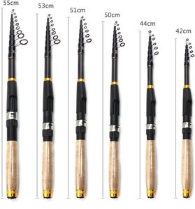 Caña de Pescar Telescópica de Carbono Ultracorta de 3.6m, Acción Rápida, para Pesca en Agua Dulce, Mango de Madera, para Pescar Lubina - Product Image 5