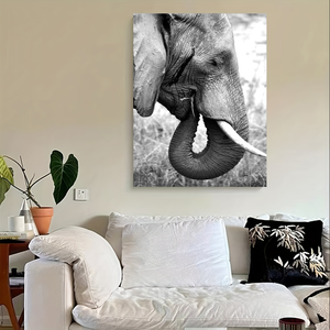 Éléphant <span class=keywords><strong>noir</strong></span> <span class=keywords><strong>et</strong></span> <span class=keywords><strong>blanc</strong></span> cerf rouge toile peinture moderne maison animal cristal porcelaine peinture avec cadre - Product Image 4