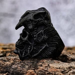 Anneaux <span class=keywords><strong>de</strong></span> crâne pour hommes en acier inoxydable vintage TG, style punk, anneaux <span class=keywords><strong>de</strong></span> crâne gothiques, anneau <span class=keywords><strong>de</strong></span> tête <span class=keywords><strong>de</strong></span> crâne, hip hop, squelette, fantôme, anneau <span class=keywords><strong>de</strong></span> chevalière - Product Image 5