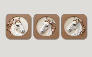 Décoration <span class=keywords><strong>murale</strong></span> tête de cheval doré 3D Relief Artwork Décoration maison et bureau - Product Image 6