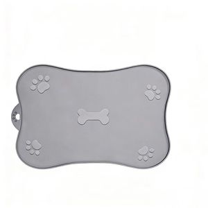 แผ่นรองอาหารสัตว์เลี้ยงซิลิโคนกันน้ำกันลื่นเกรดอาหาร ปรับแต่งได้ ทนทาน ขอบยกสูง สำหรับสุนัข/แมว - Product Image 1