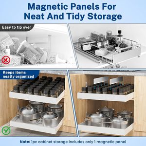 Organizador de Gabinete Extraíble, Cajones Deslizantes Resistentes y Expandibles, Estante Deslizable para Almacenamiento en Gabinetes de Cocina - Product Image 5