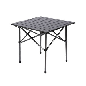 โต๊ะปิกนิกทรงสี่เหลี่ยมพับได้สีดำน้ำหนักเบาปรับแต่งได้สำหรับใช้งานกลางแจ้ง - Product Image 1