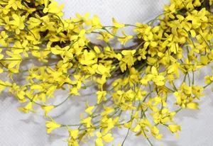 Spring Simulation Flowers Garland Artificial Spring Flower Yellow Winter Jasmine Flower Wreath For Wedding Home Decoration