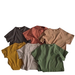 Camisetas Lisas para Niños, Niñas, Bebés y Niños Pequeños, Ropa de Algodón de Color Sólido, Camiseta Extra Grande para Niños - Product Image 1