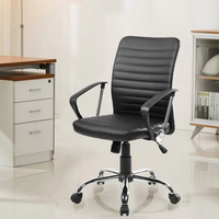 Chaise de bureau de direction moderne en PU, réglable en hauteur, avec dossier haut et roulettes