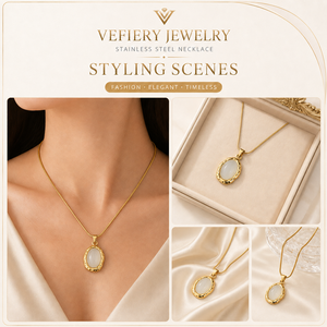 Collier en acier inoxydable pour femmes, bijoux modernes - Product Image 2