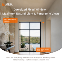 Fenêtres en aluminium WANJIA sur mesure, grandes fenêtres fixes, spécifications modernes, fournisseur d'or