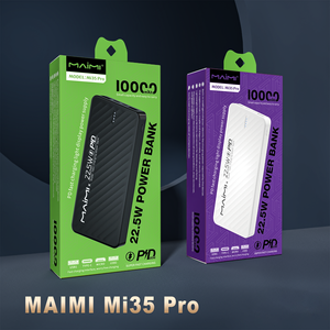 <span class=keywords><strong>Maimi</strong></span> แบตสำรอง10000มิลลิแอมป์ต่อชั่<span class=keywords><strong>ว</strong></span>โมง22.5<span class=keywords><strong>ว</strong></span>ัตต์ PD 20<span class=keywords><strong>ว</strong></span>ัตต์ Type C แบบพกพา USB คู่สำหรับโทรศัพท์แท็บเล็ต - Product Image 6