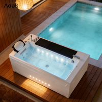 Baignoire autoportante rectangulaire en acrylique Adak WB-5016L/R avec drain, portable, écologique, garantie 5 ans, facile à nettoyer, pour immersion profonde