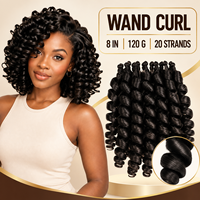 Cheveux synthétiques à tresser en spirale serrée, pré-bouclés, pour crochet, 8 pouces, 120g, vente en gros
