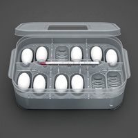 Incubateur d'œufs de reptiles en plastique, capacité de 12 œufs, 6 compartiments empilables pour geckos et lézards (thermomètre non inclus)