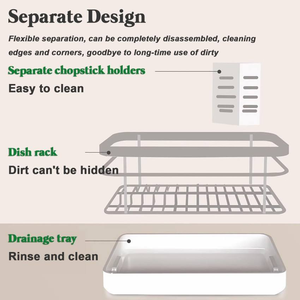 En gros, Égouttoir à vaisselle <span class=keywords><strong>de</strong></span> cuisine, Organisateur <span class=keywords><strong>de</strong></span> placard pour bols, <span class=keywords><strong>Étagère</strong></span> <span class=keywords><strong>de</strong></span> rangement pour baguettes, Organisateur d'évier <span class=keywords><strong>de</strong></span> comptoir pour usage domestique - Product Image 3