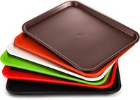 Plateaux carrés en plastique 18 x 14 pouces, couleur unie, pour restauration rapide, service de table, idéal pour café et cuisine - Vente chaude