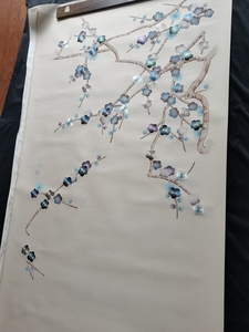 <span class=keywords><strong>Papier</strong></span> <span class=keywords><strong>peint</strong></span> en soie <span class=keywords><strong>multicolore</strong></span>, tapisserie avec fleurs brodées à la main, m - Product Image 6