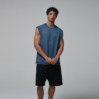 Débardeurs Homme Vintage à Logo Personnalisé, Débardeurs de Sport Délavés à l'Acide pour Entraînements Stylés et Confortables